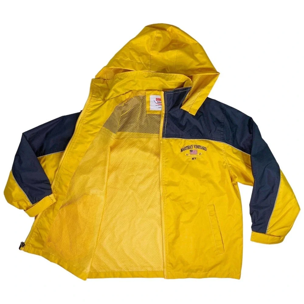 Martha's Vineyard Youth Sz XXL‎ Windbreaker Rain Jacket Hooded Full Zip Pockets